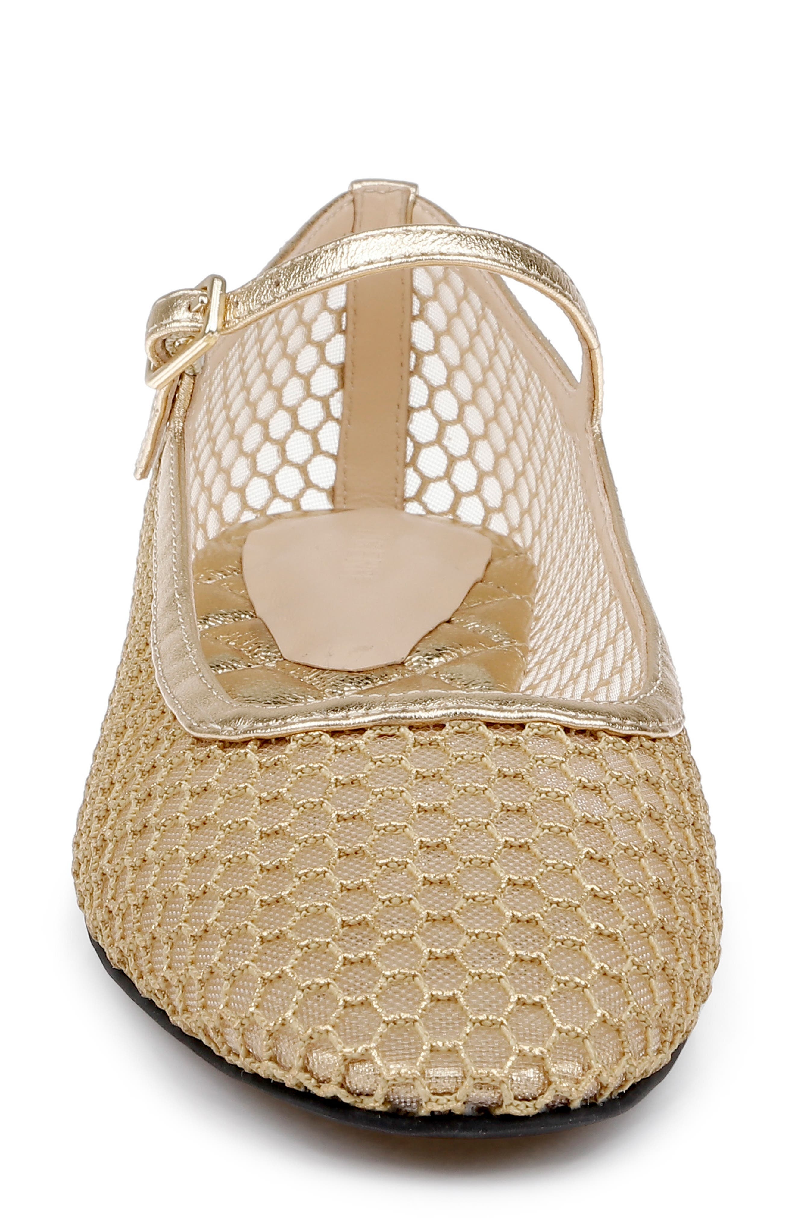 L'AGENCE Grainne Mary Jane Flat in Gold Mesh at Nordstrom - 4