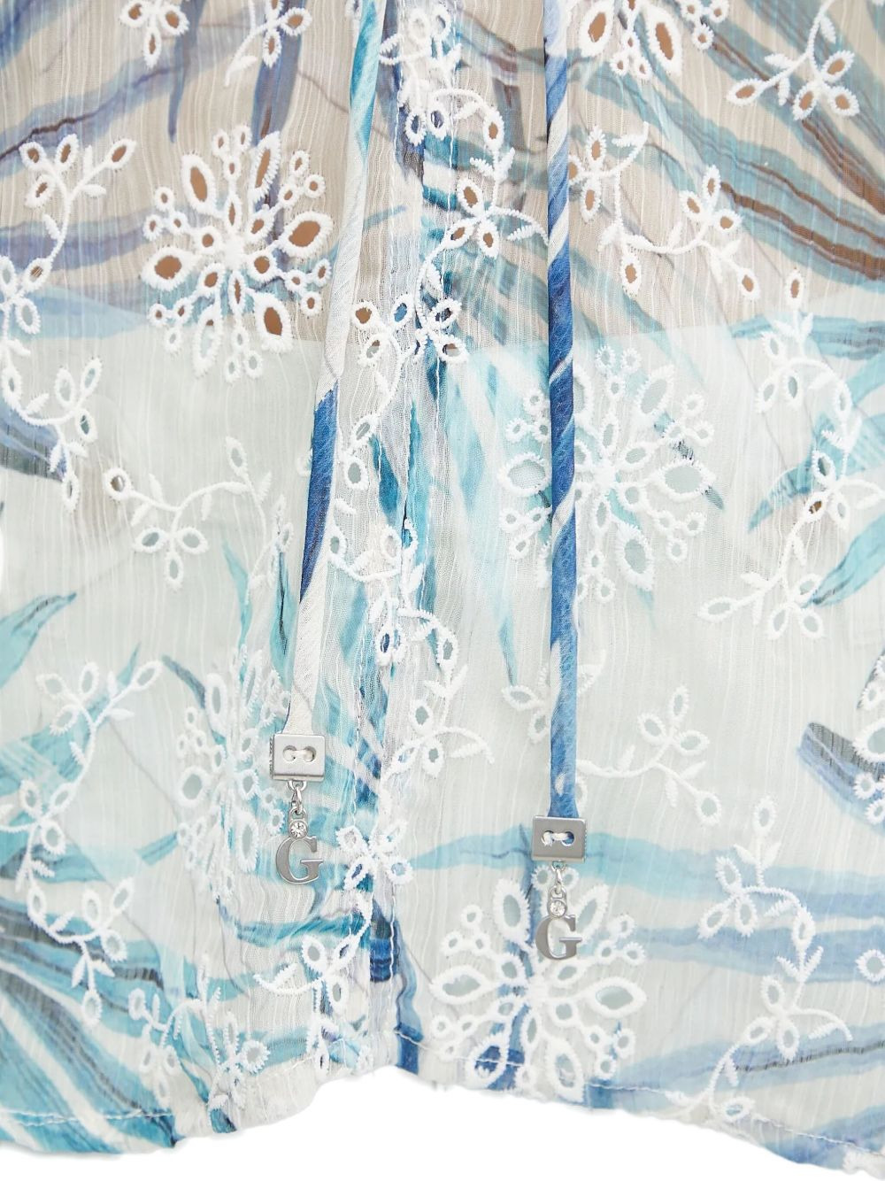 embroidered floral-print blouse - 5