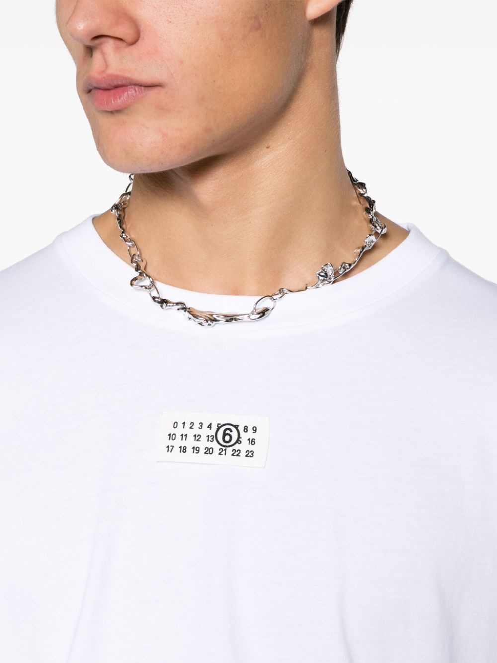 numbers motif-patch long-sleeve T-shirt - 5
