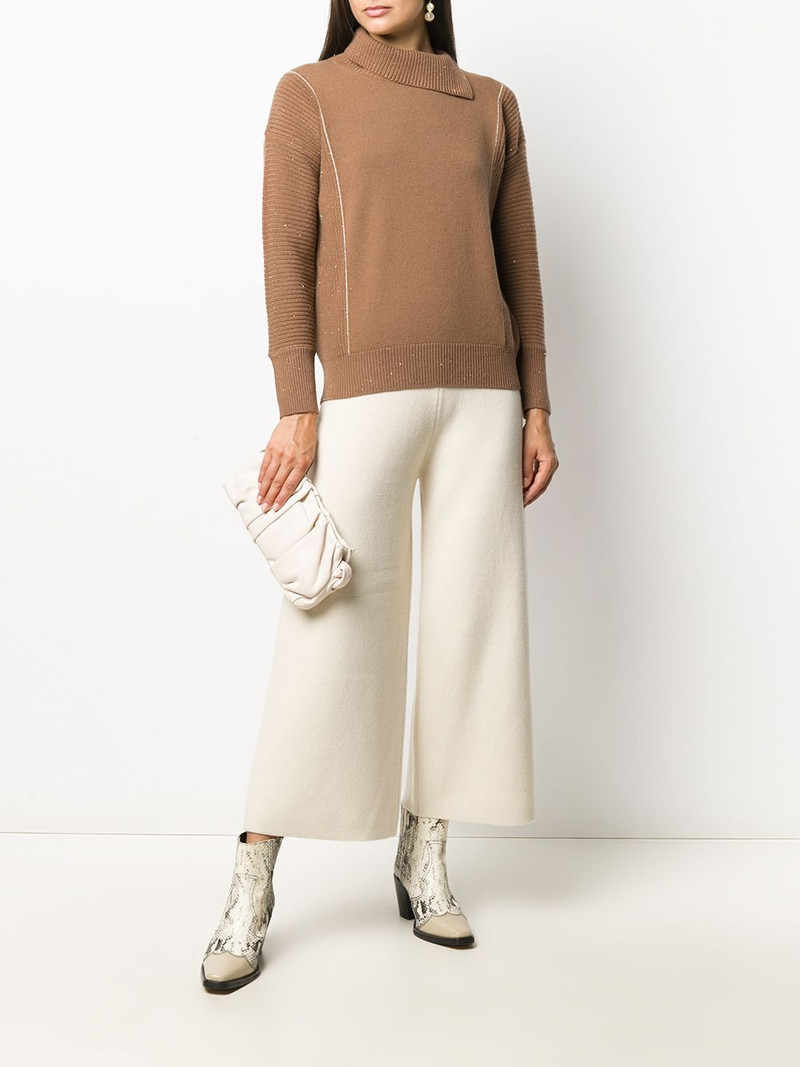 PESERICO asymmetric high neck knitted jumper outlook