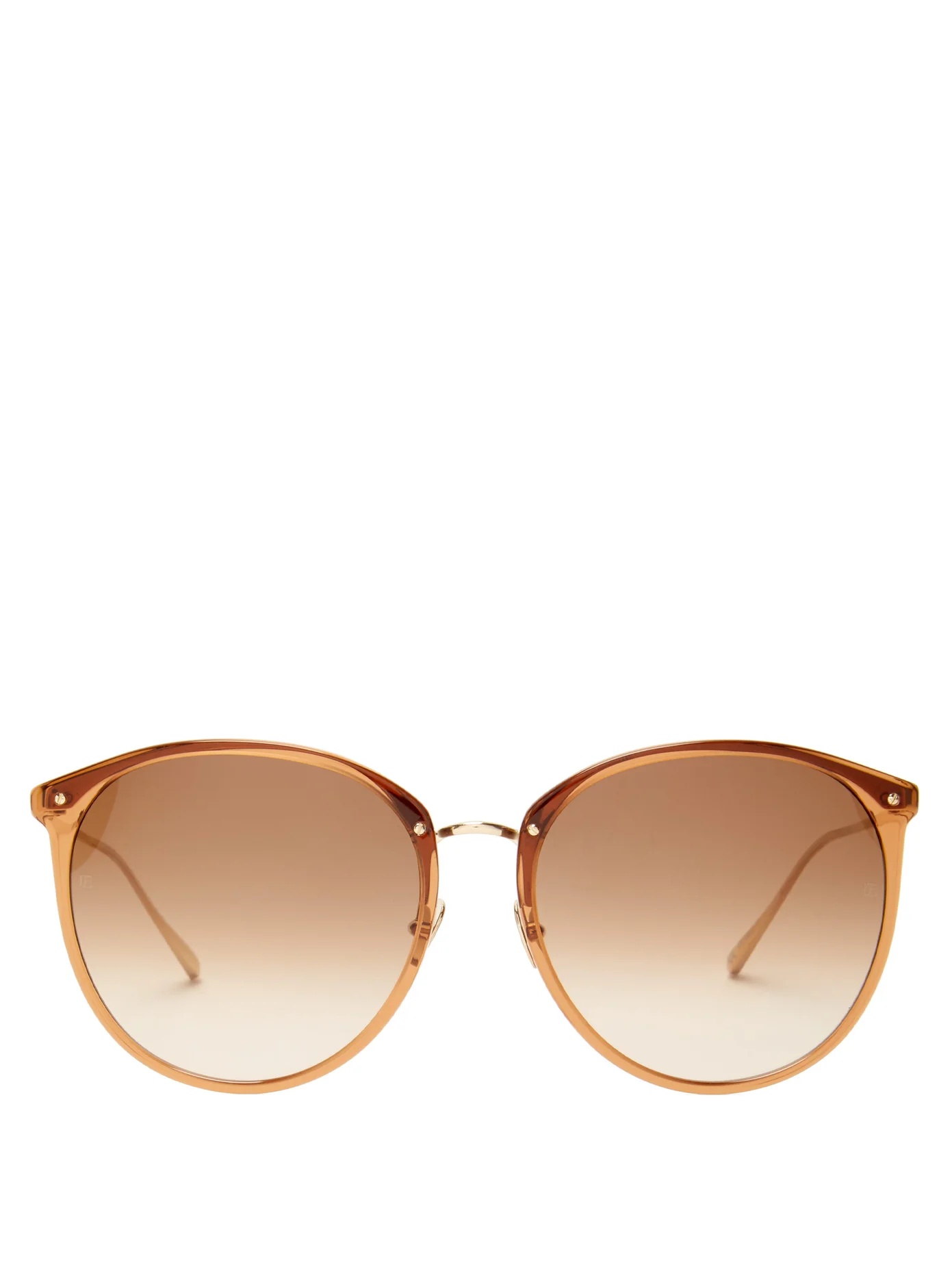 Round acetate sunglasses - 1