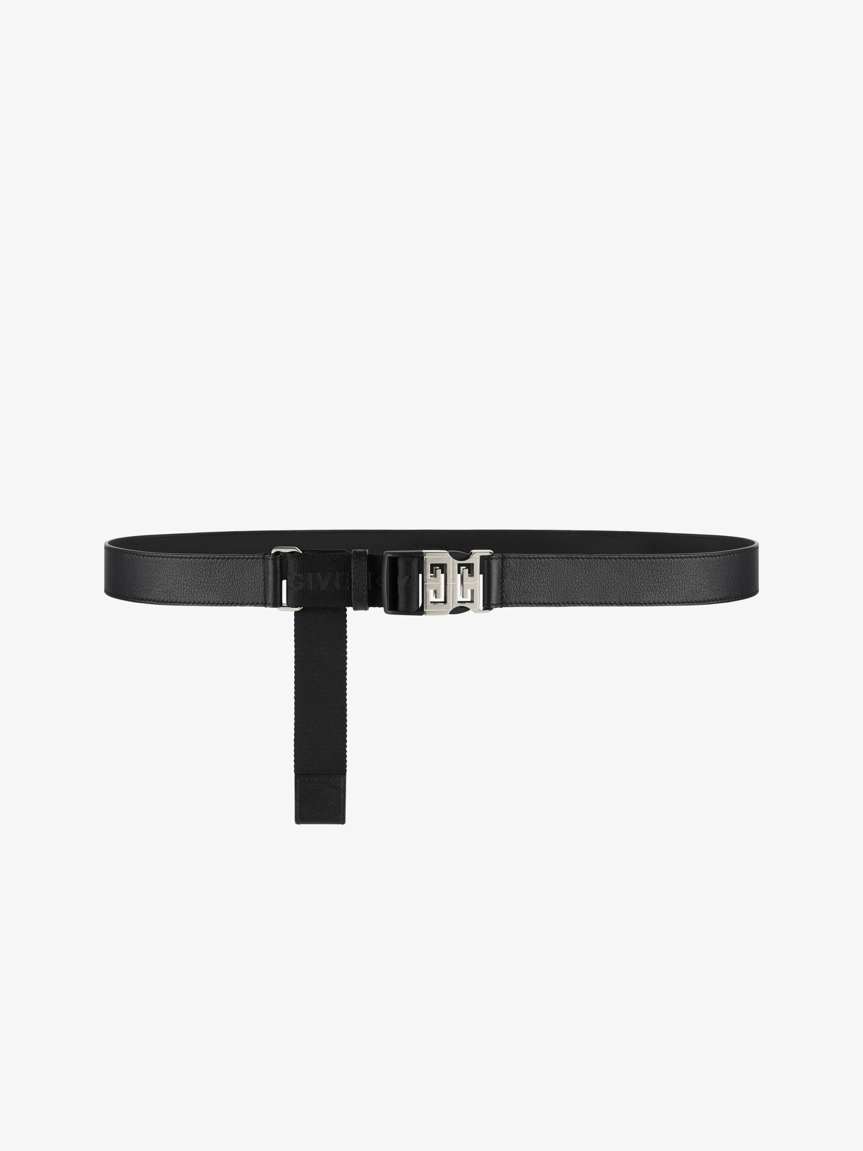 4G RELEASE BUCKLE BELT IN LEATHER AND WEBBING - 1