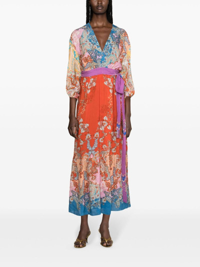 Sandro paisley-print wrap dress outlook
