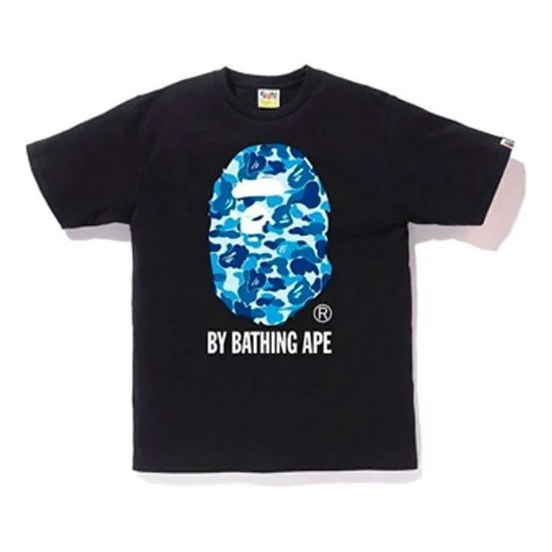 A Bathing Ape Camo Ape Head Logo T-Shirt 'Black Blue' BAPE19SS-003 - 1