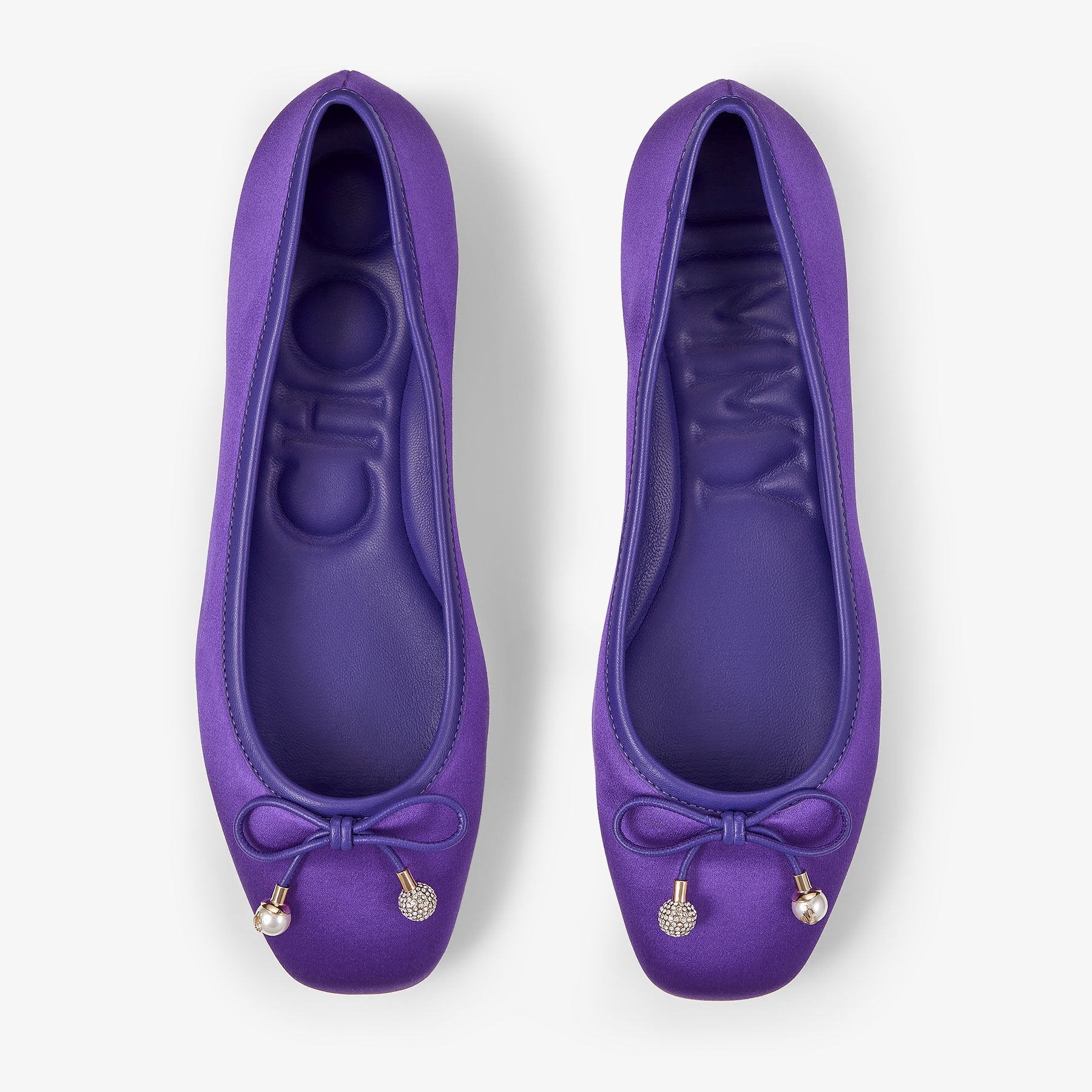 Elme Flat
Purple Satin Flats with Pearl Embellishment - 4