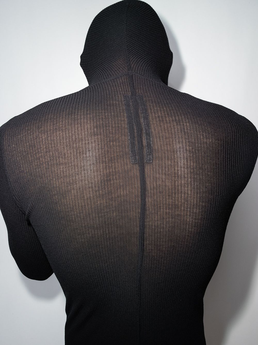 semi-sheer ribbed hoodie - 4