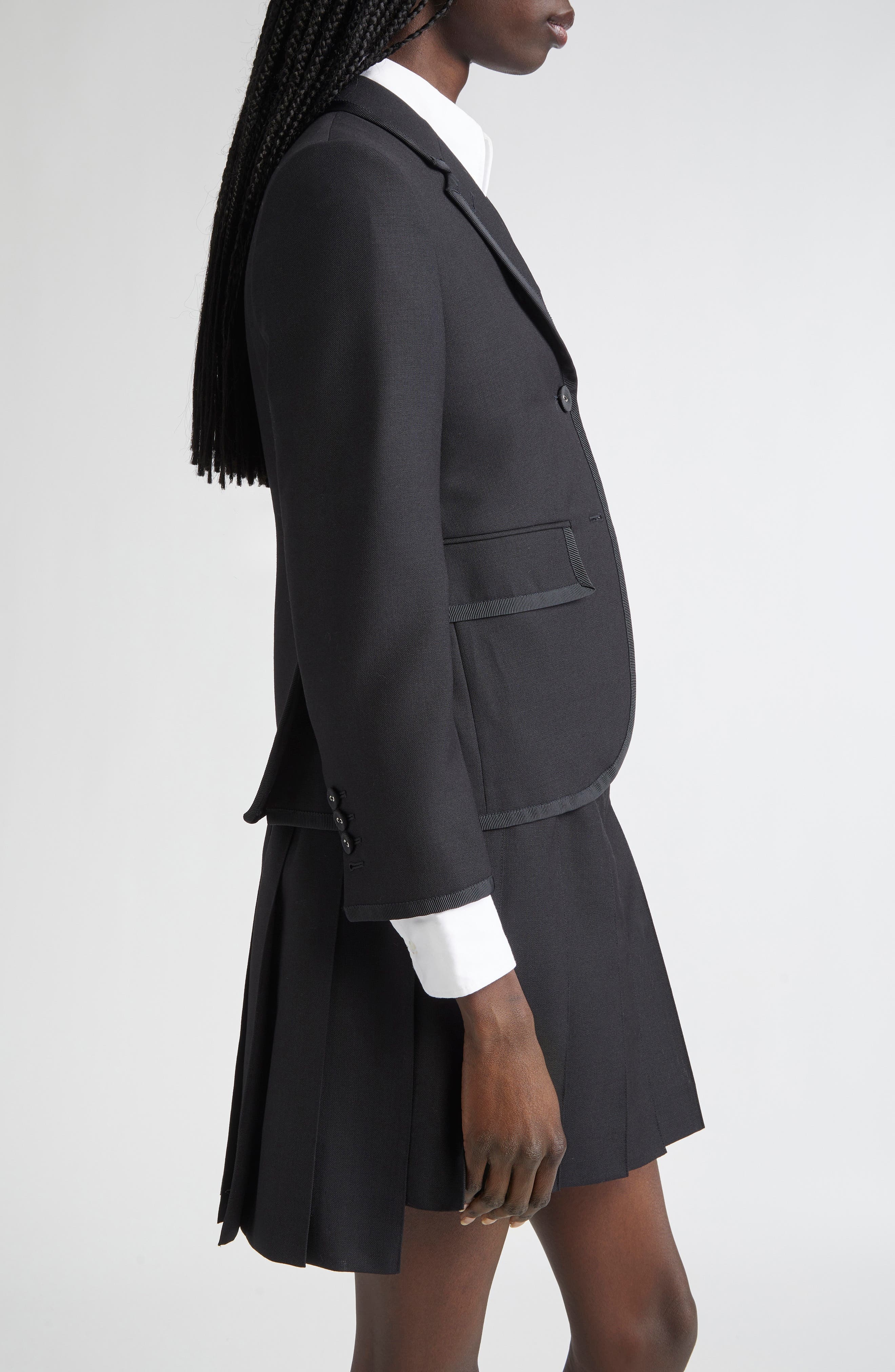 Thom Browne High Armhole Wool Fresco Sport Coat in Black at Nordstrom - 4