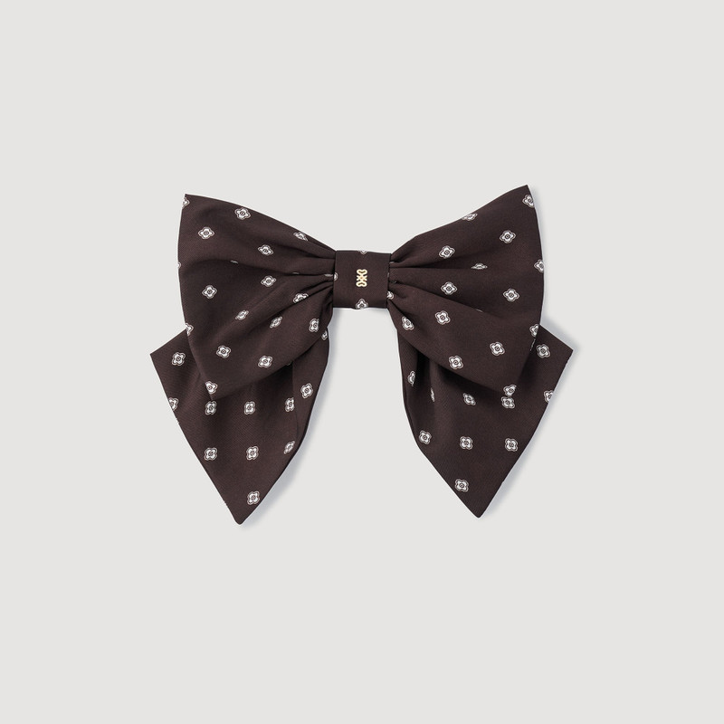 Sandro PRINTED SATIN BOW BARRETTE outlook
