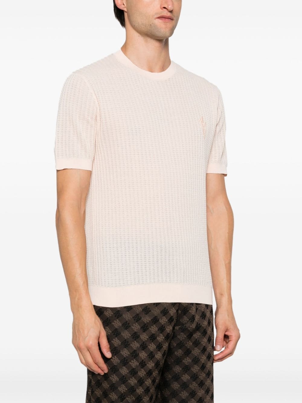 pointelle-knit T-shirt - 3