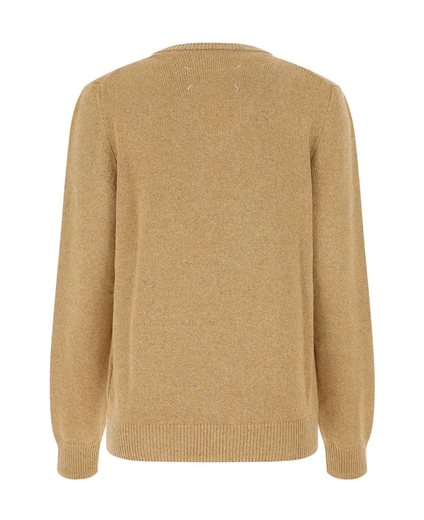 Melange Mustard Wool Blend Oversize Sweater - 2