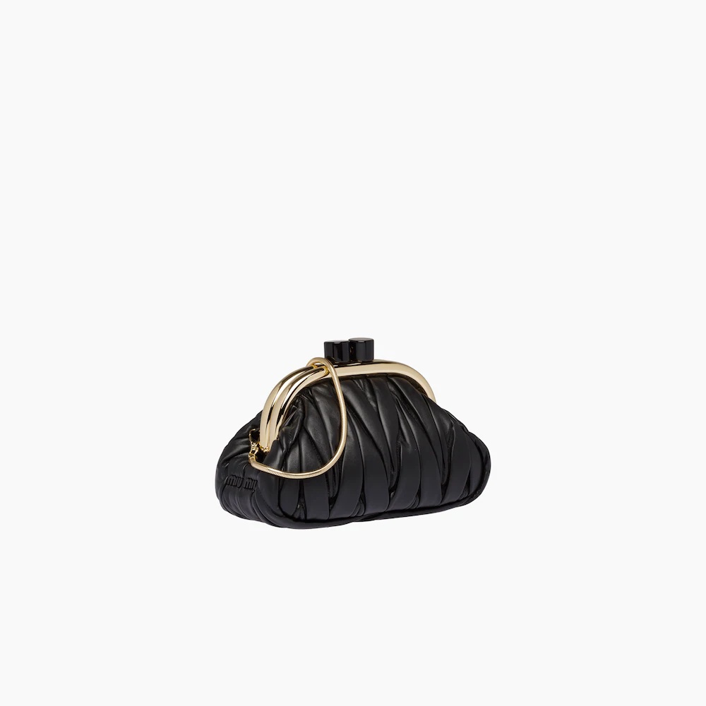 Miu Belle matelassé nappa leather bag - 4