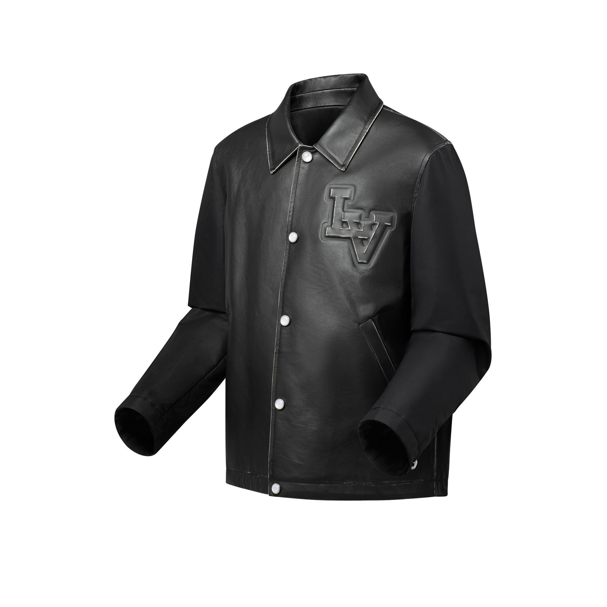 Vintage Effect Leather And Nylon Coach Jacket - 2