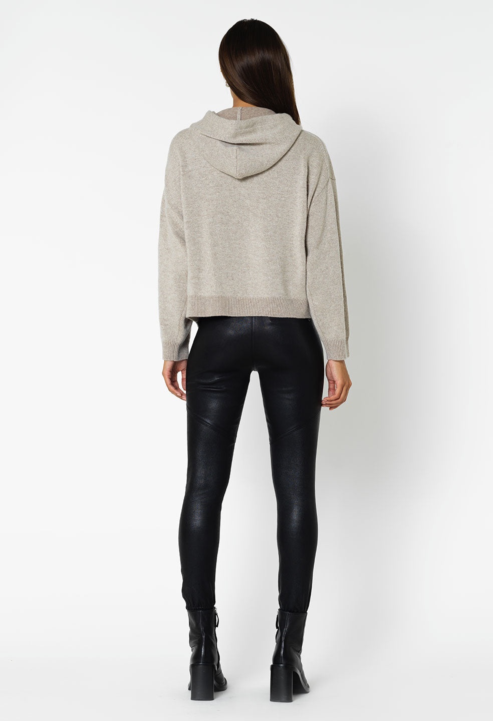 TWO TONE CASHMERE HOODIE - 3