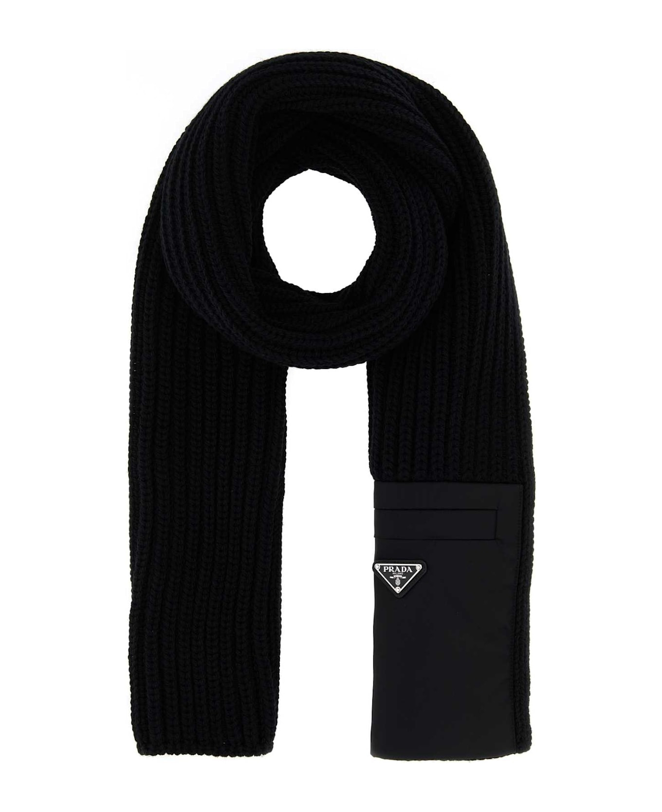 Black Wool Scarf - 1