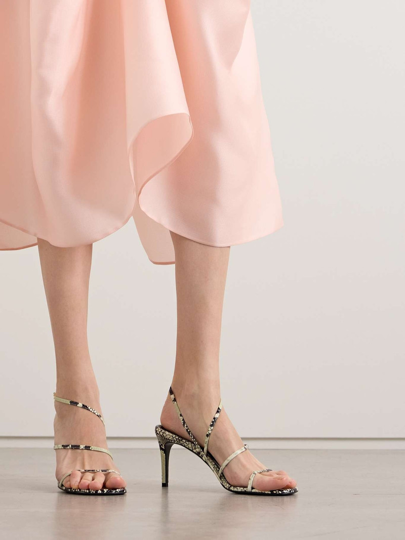 KHAITE Loop snake-effect leather sandals outlook
