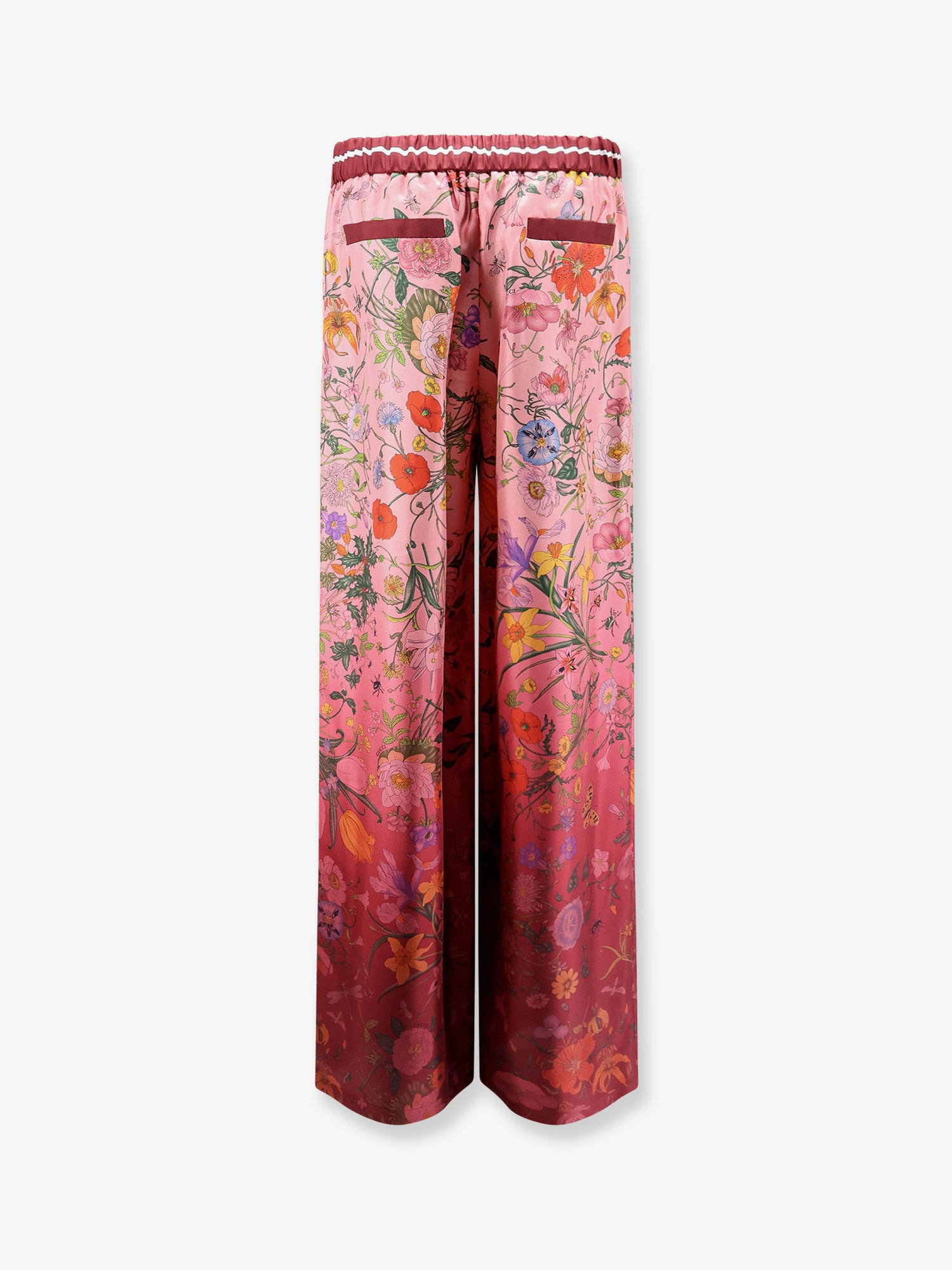 Silk Trousers With Gucci Flora Print - 4