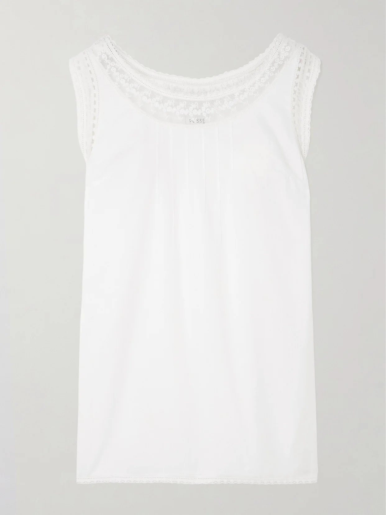 Danielle Lace-trimmed Cotton Mini Dress - 1