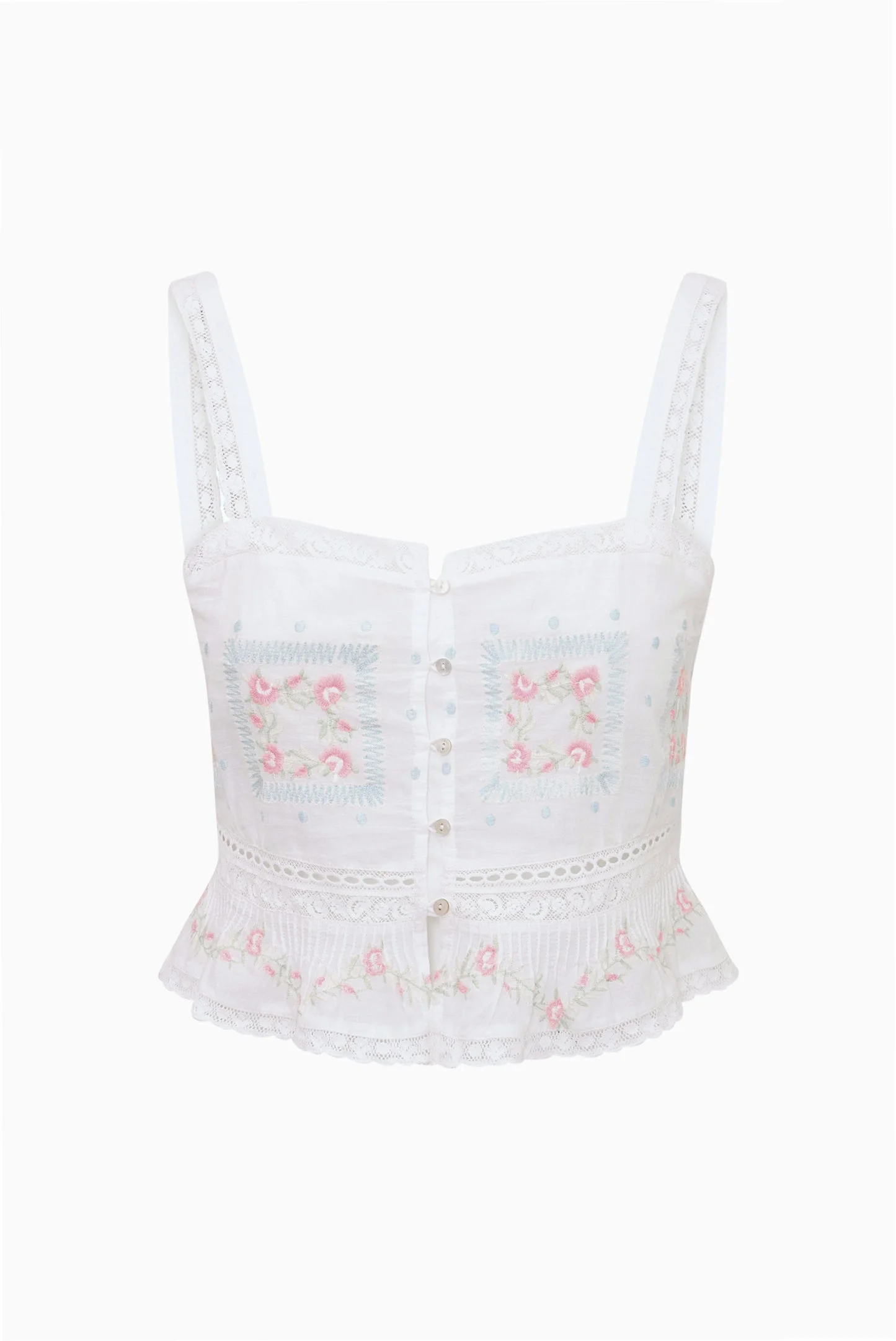 Devron Embroidered Cotton Top - 1