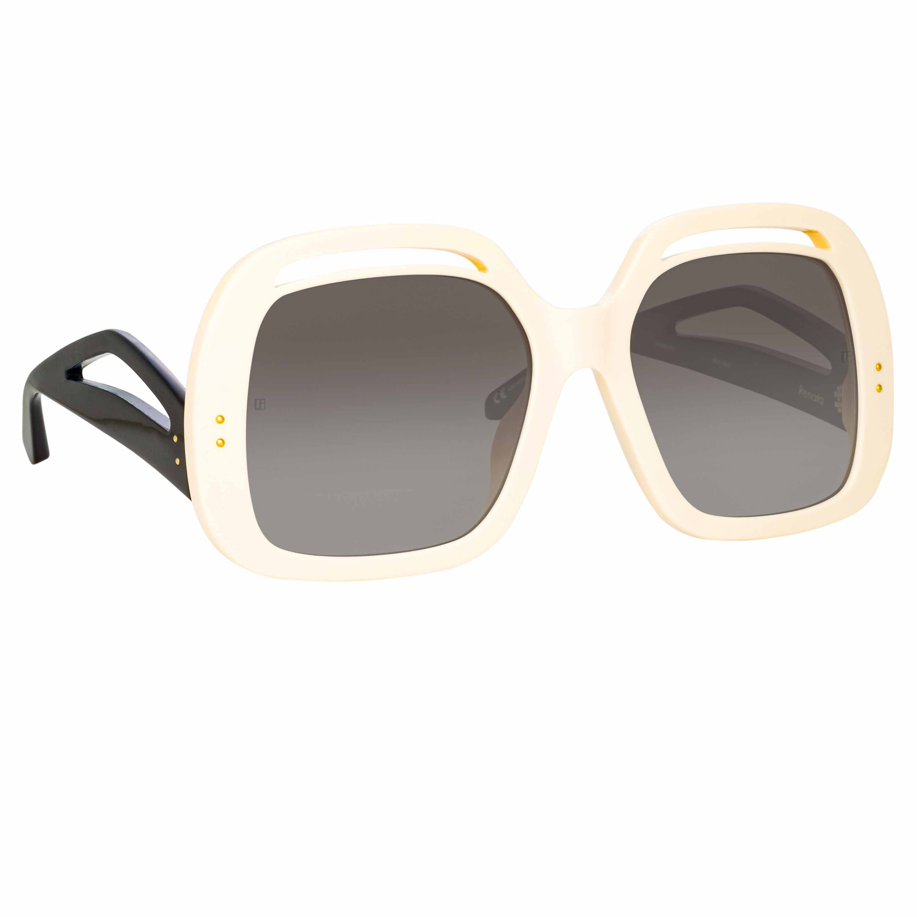 RENATA OVERSIZED SUNGLASSES IN CREAM - 2
