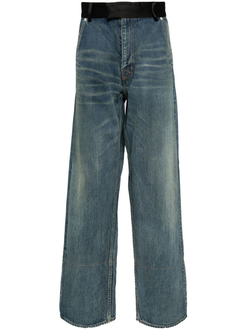 patchwork design jeans 1