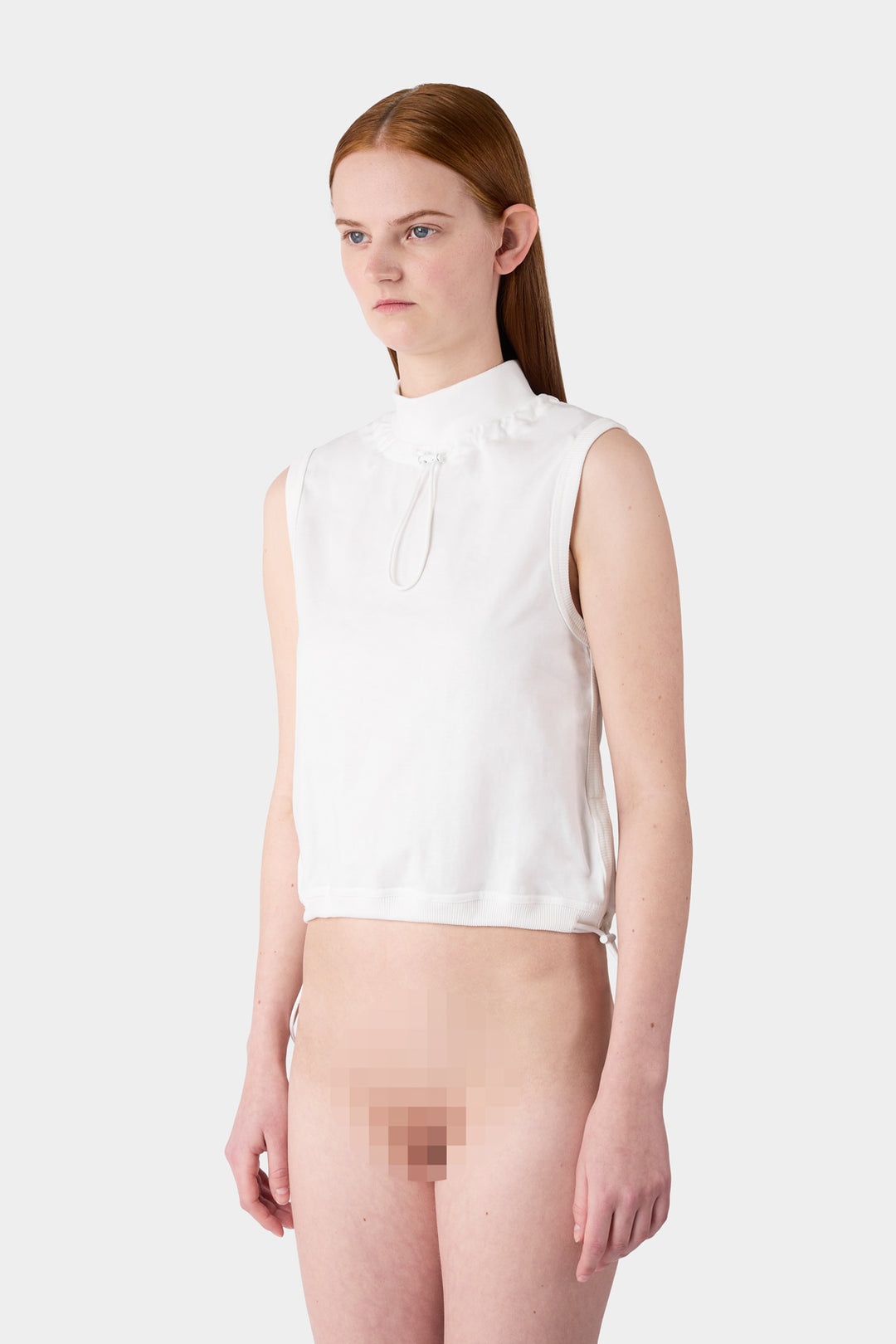 HIGHNECK COULISSE TOP / off white - 1