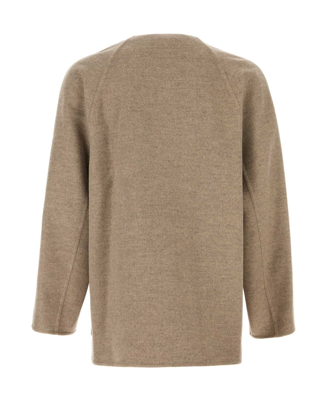 Dove Grey Wool Blend Cardigan - 2