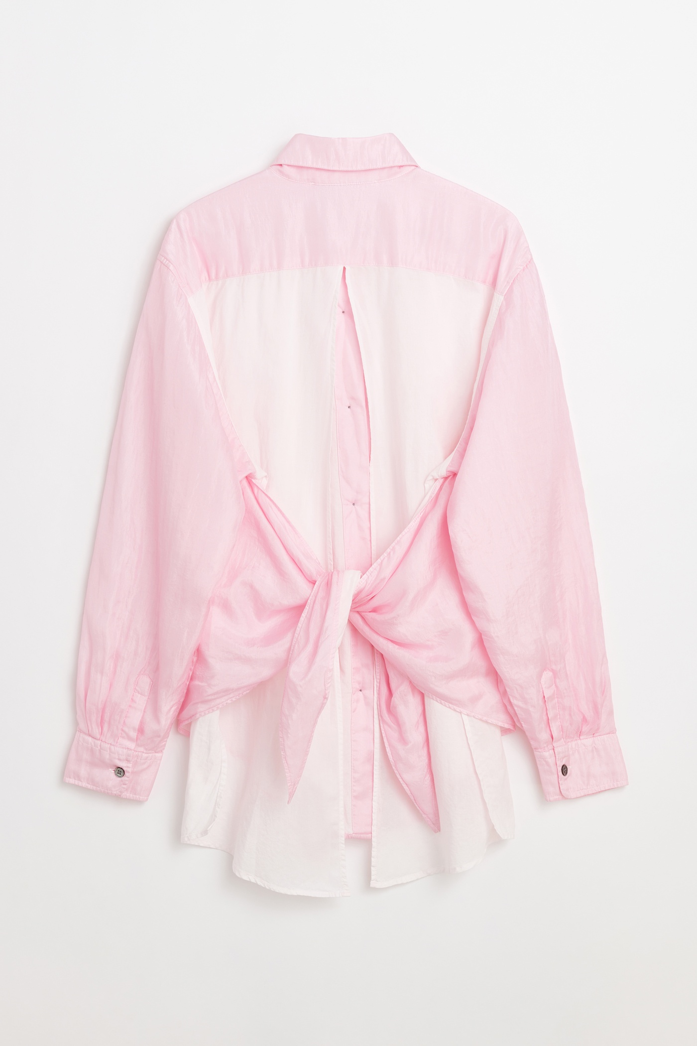 Apron Shirt Pink Cotton Silk - 2