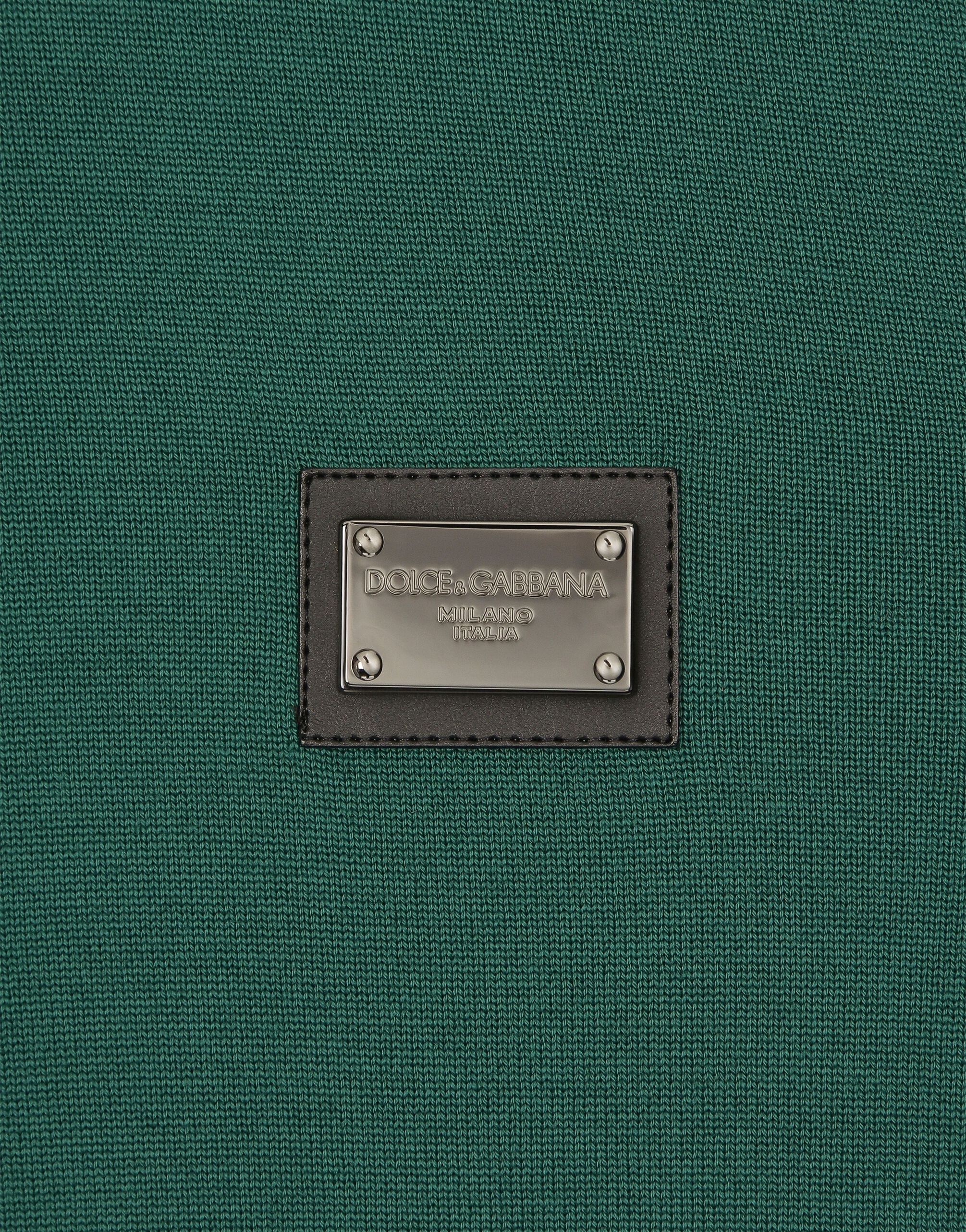 Wool polo-shirt with branded tag - 4
