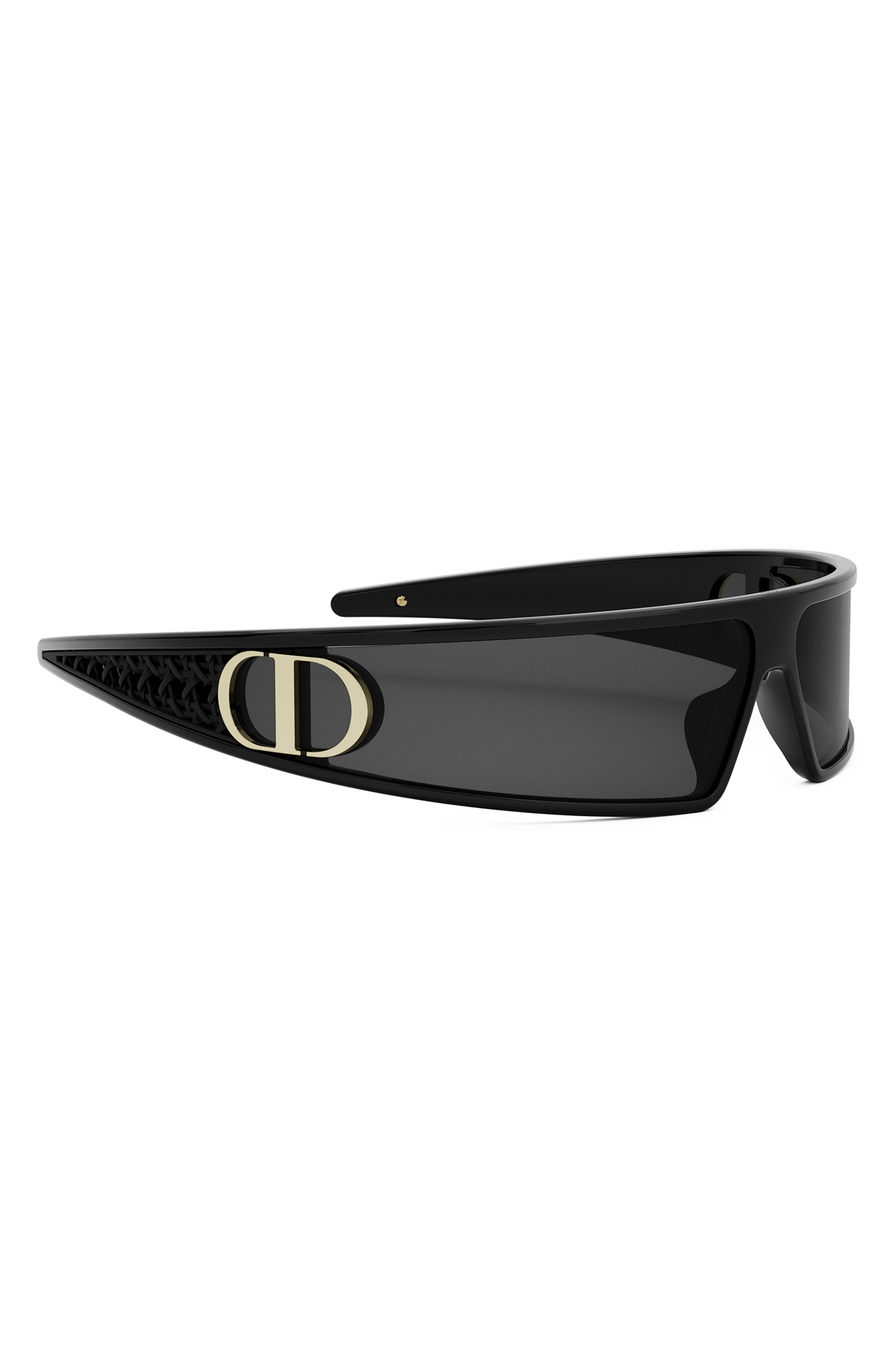 VeryDior M1U 91mm Mask Sunglasses in Shiny Black /Smoke at Nordstrom - 3