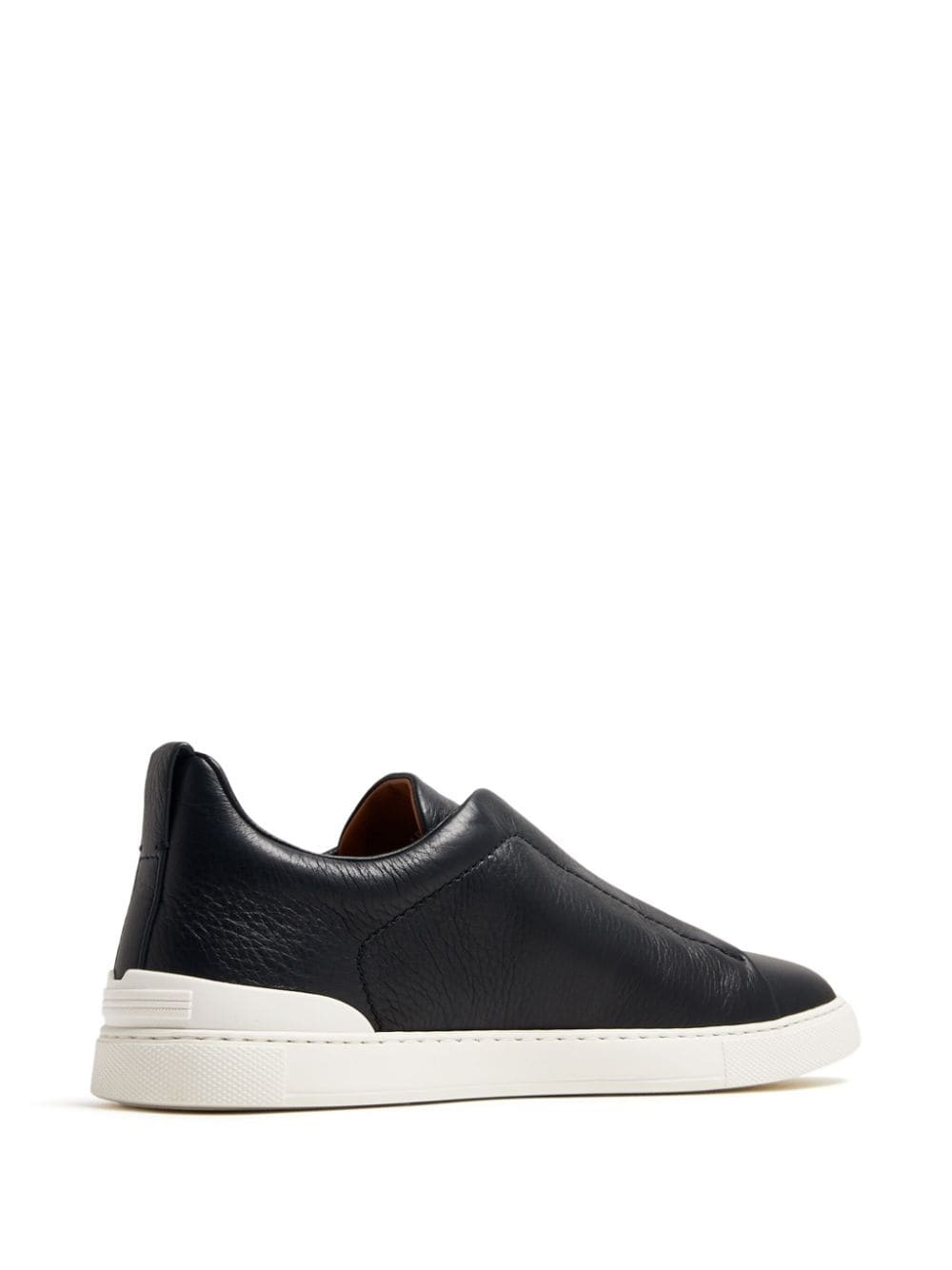 low-top leather sneakers - 3