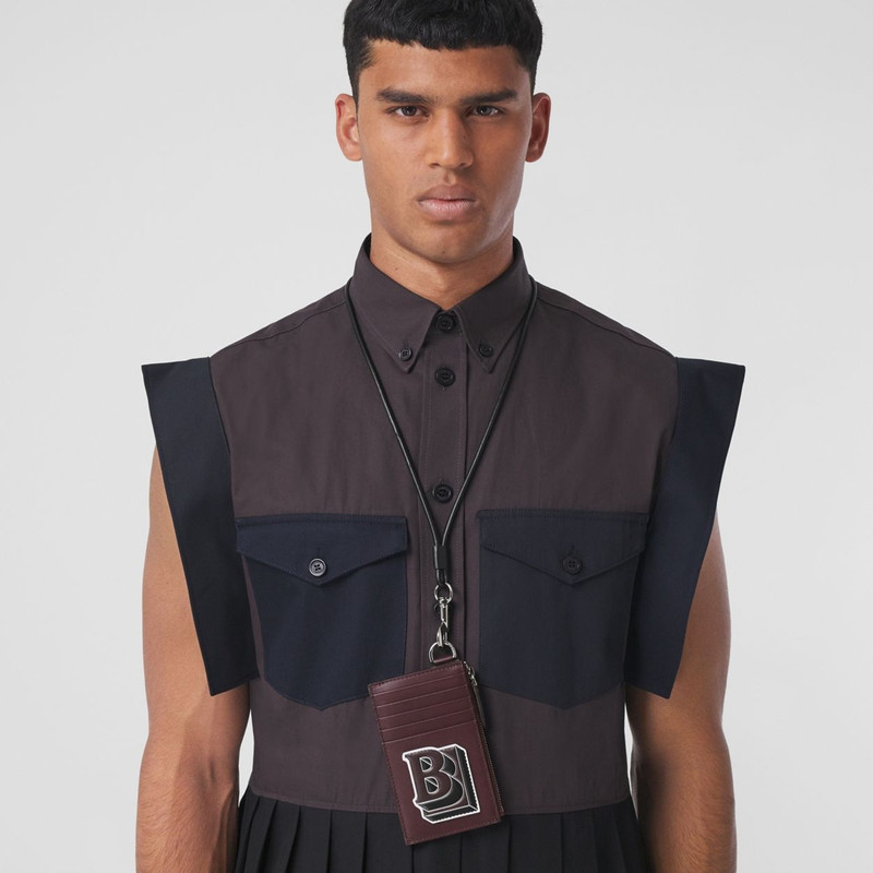 Letter Graphic Leather Card Case Lanyard 3