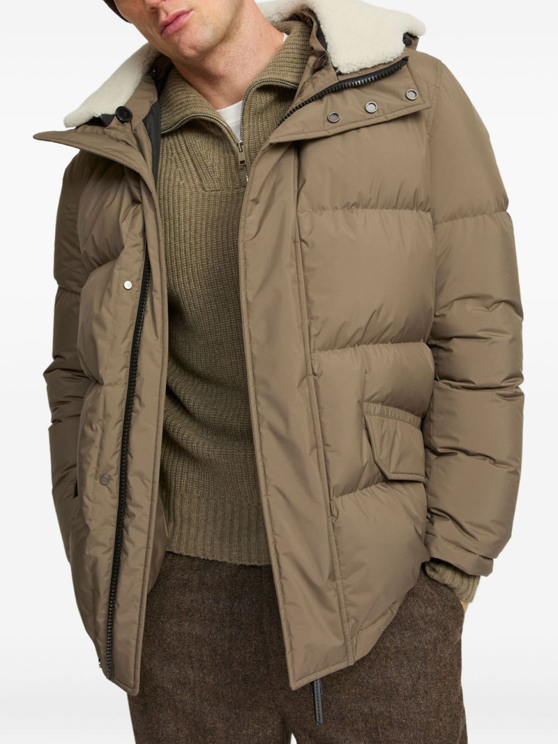 shearling-trimmed hooded padded coat 3