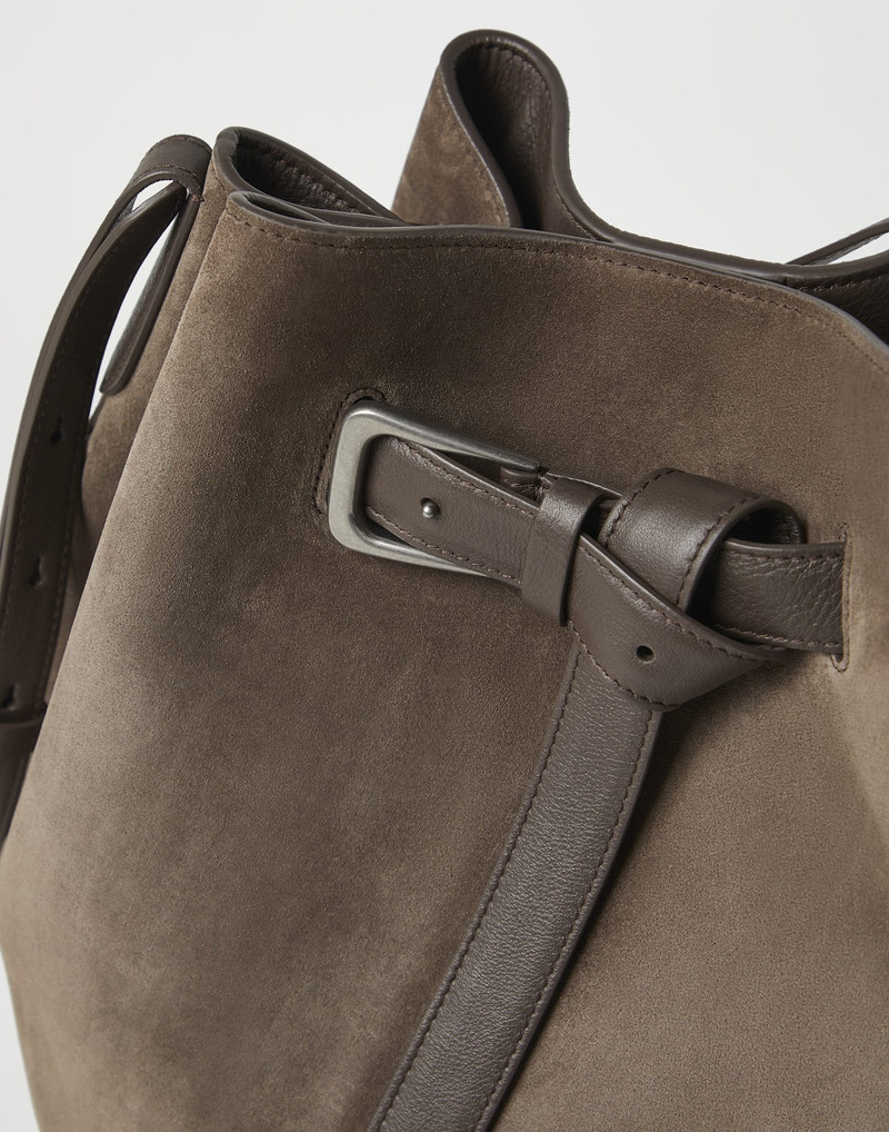 Suede soft bag with belt detail 3