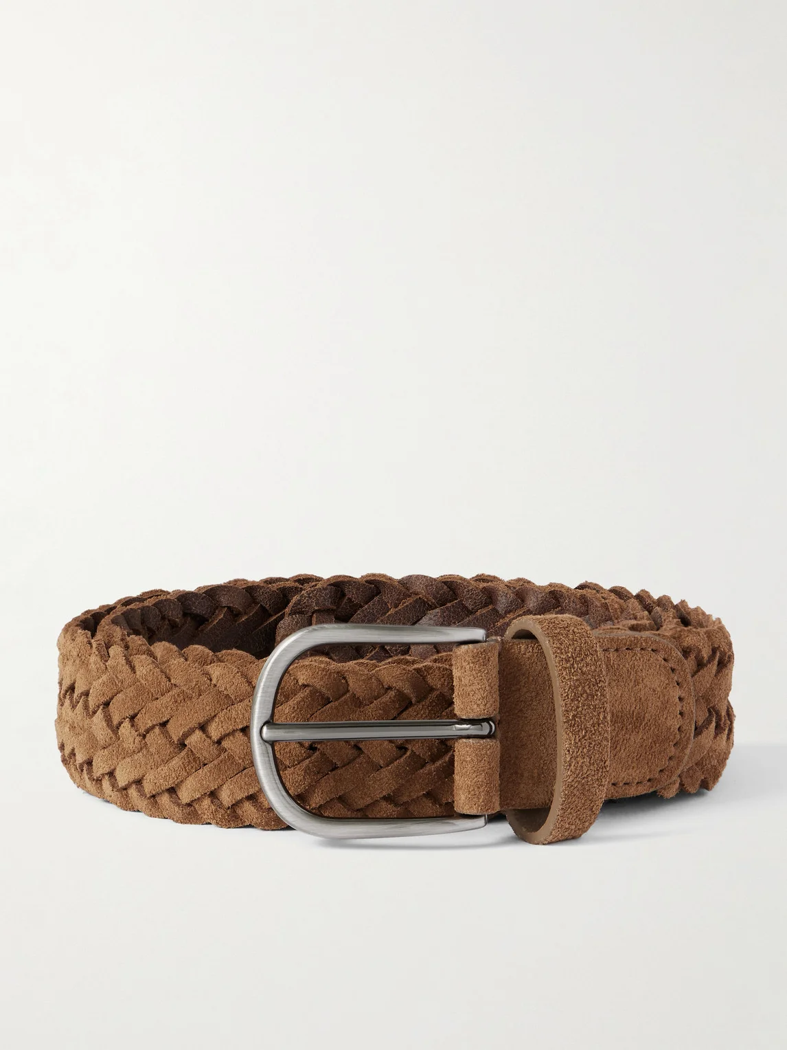 3.5cm Woven Suede Belt - 1