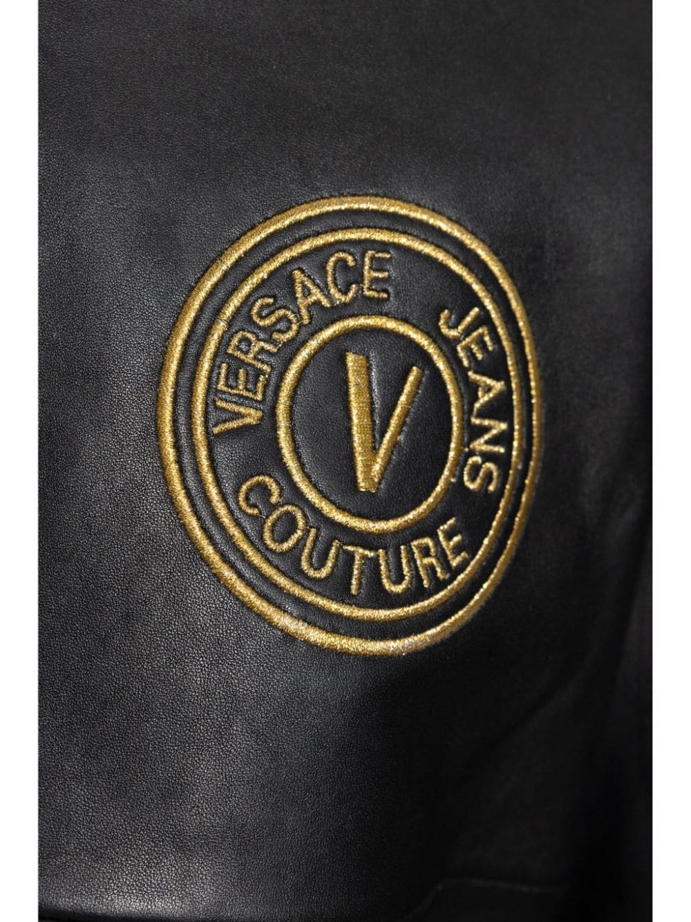 V-Emblem leather bomber jacket - 5