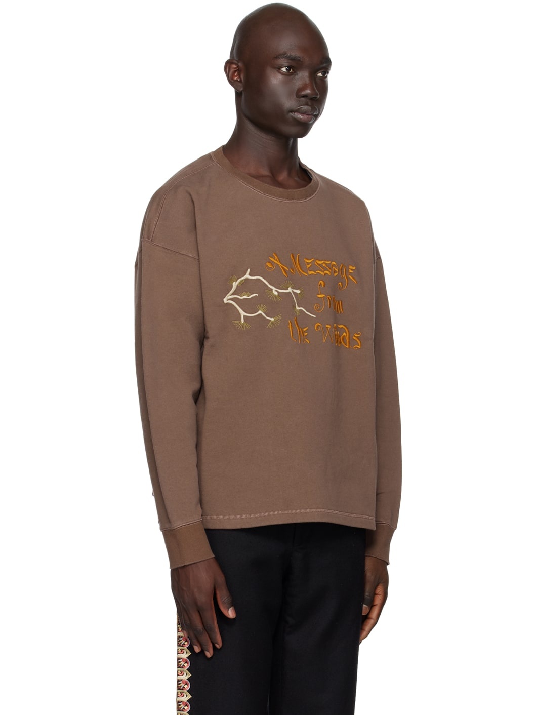 Brown Message  Sweatshirt - 2