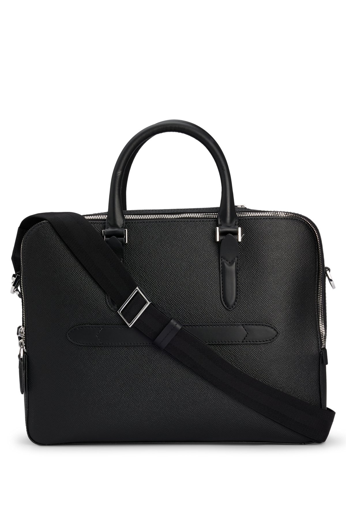 STRUCTURED-LEATHER DOCUMENT CASE WITH LOGO LETTERING - 1