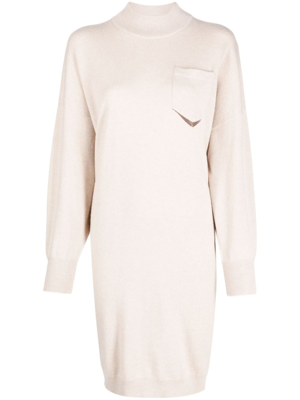 stud-detail cashmere knitted dress - 1