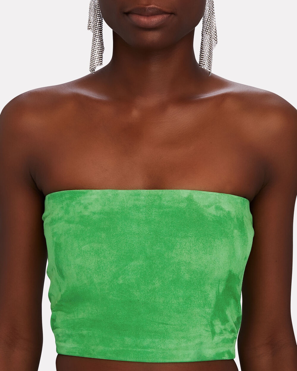 KELLY GREEN SUEDE MICRO TUBE TOP - 3