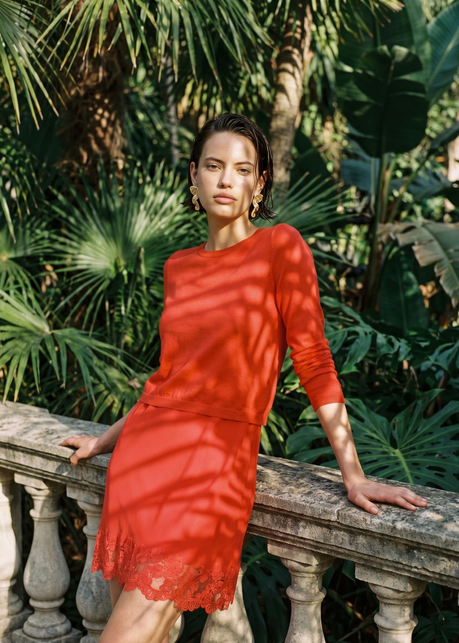 JAYE CROPPED KNIT TOP GOJI - 1