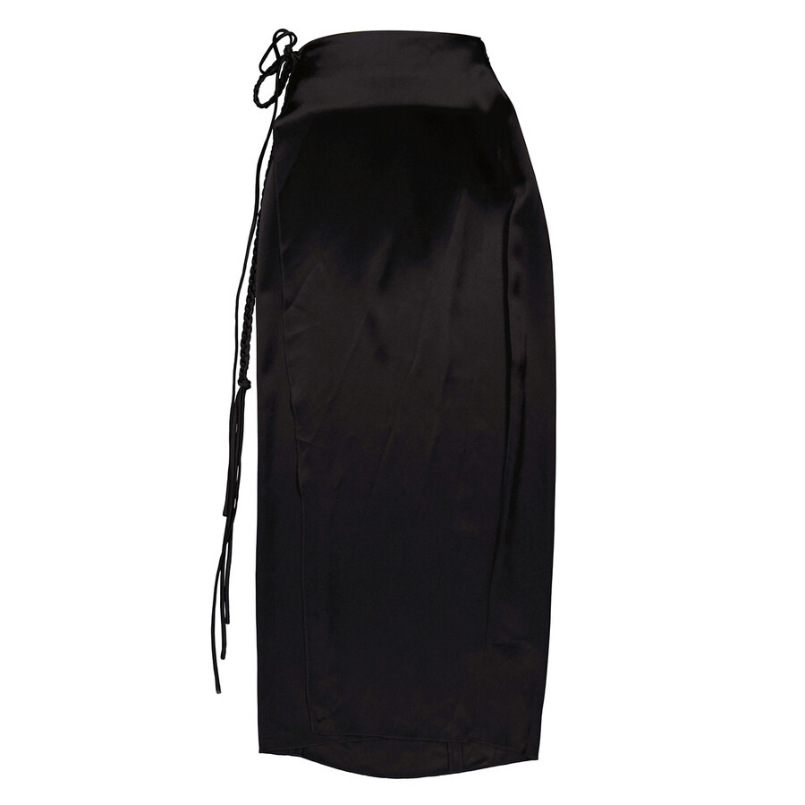 Nanushka Black Racha Satin Wrap Skirt - 6