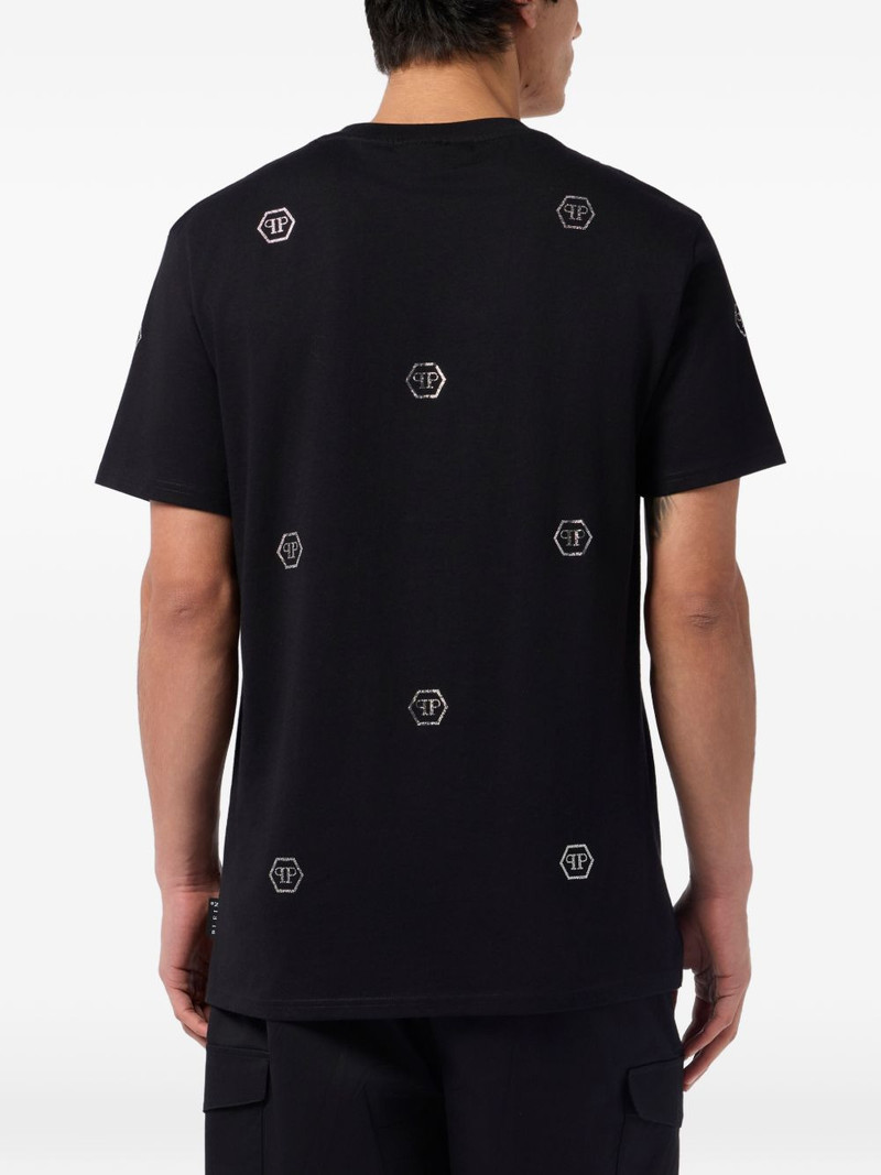 rhinestones monogram T-shirt 4