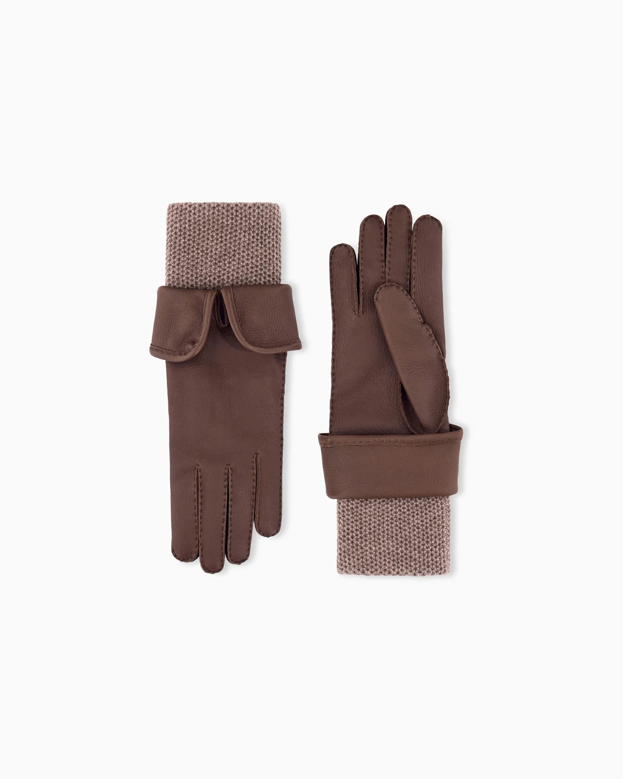 LEATHER GLOVES WITH CASHMERE TRIM AND LINING - 1