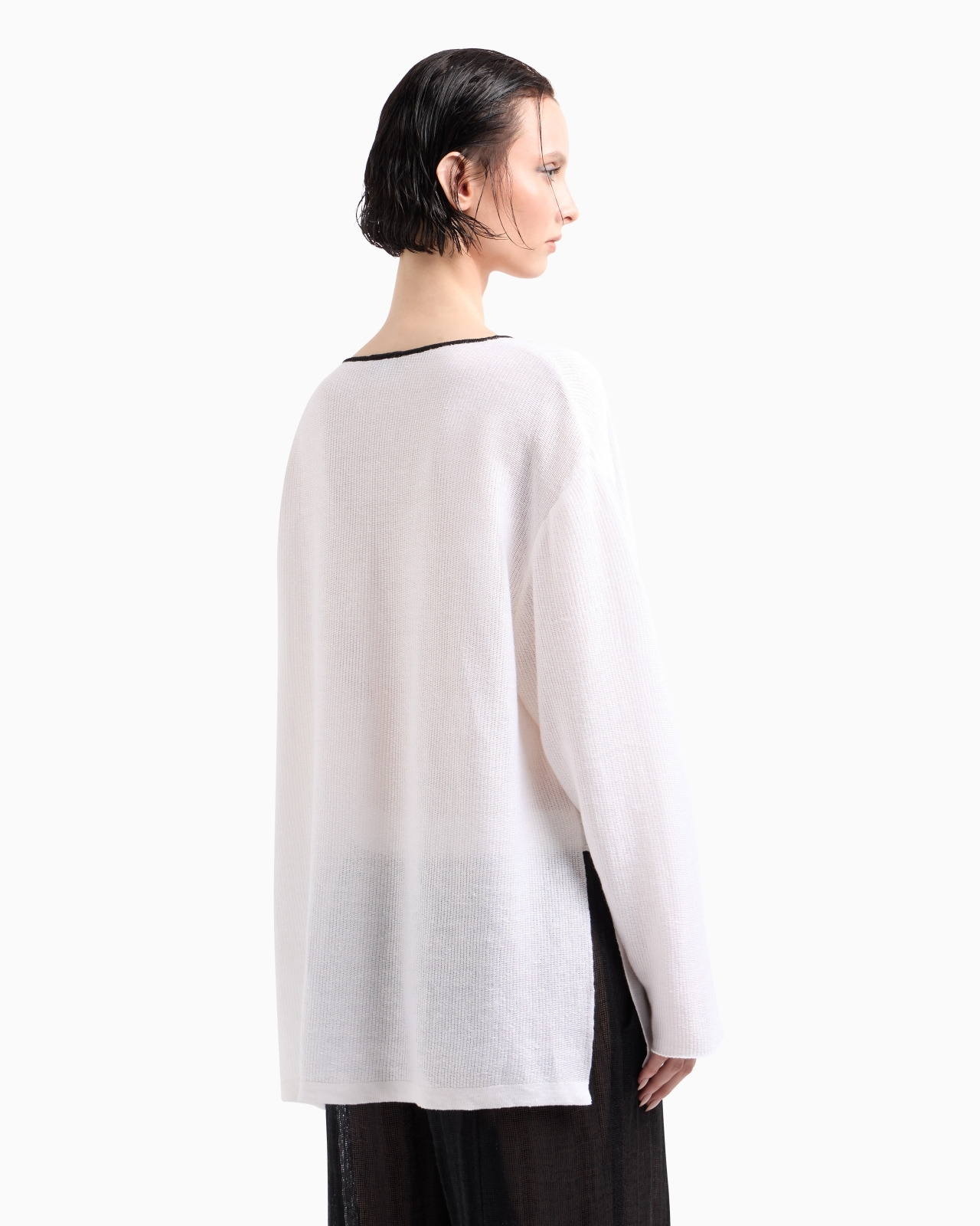 LINEN AND SILK POLO SHIRT - 3