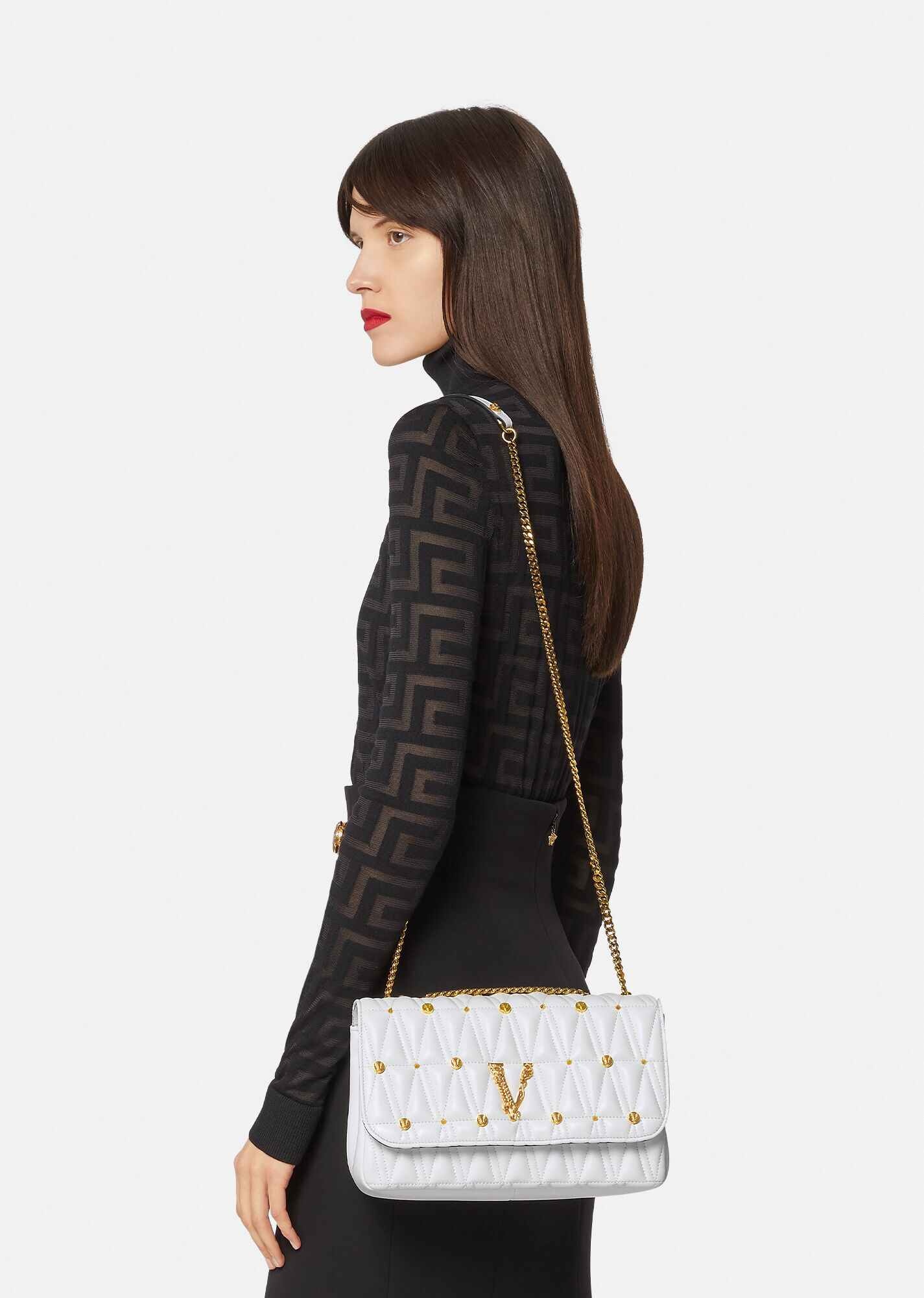 Virtus Studded Quilted Shoulder Bag - 2