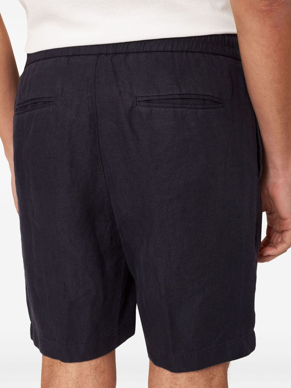 mid-rise linen shorts - 5