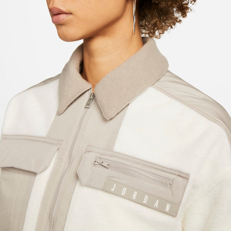 Jordan (WMNS) Air Jordan Cozy Full Zip Sports Jacket 'White' DJ2722-121 outlook