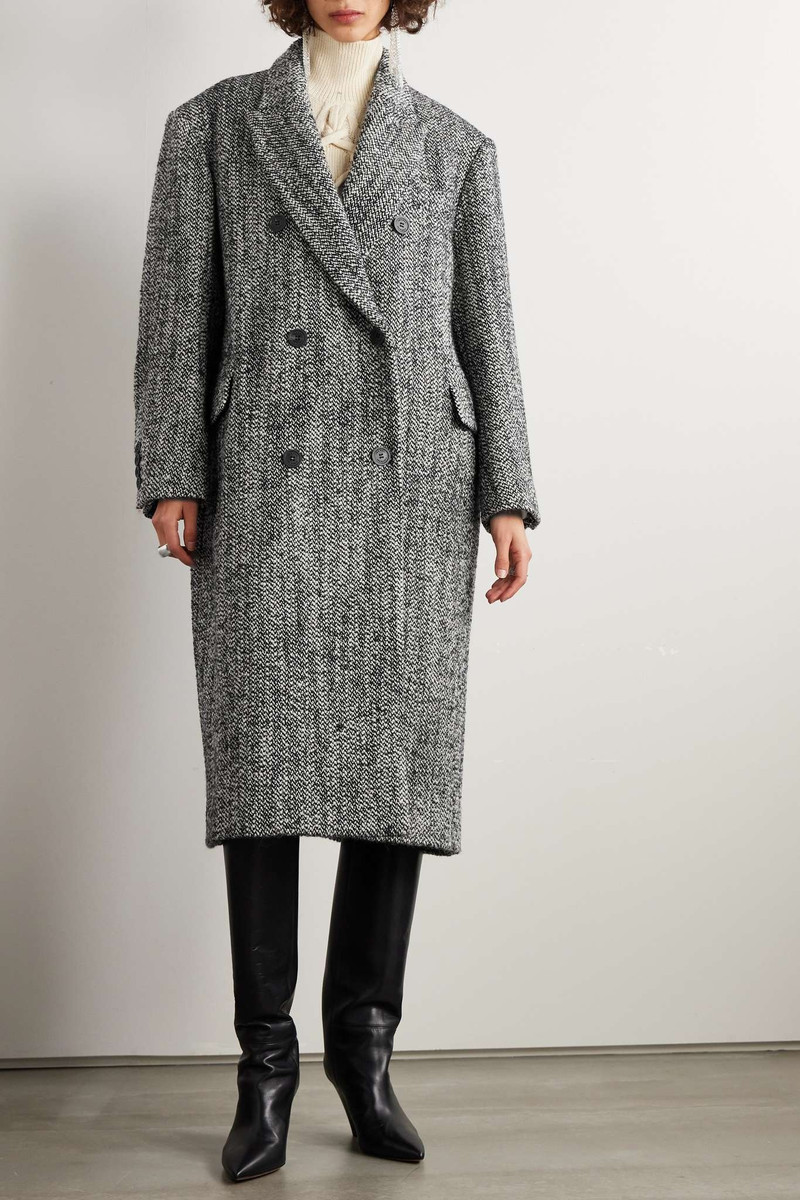 Lojimiko oversized double-breasted wool-blend bouclé coat 3