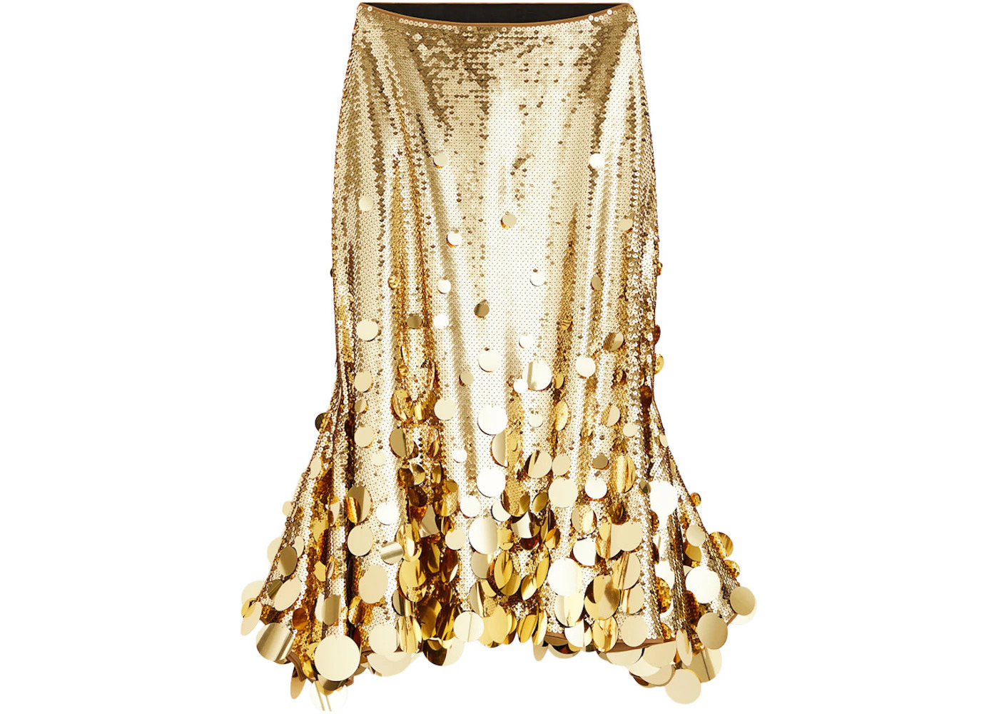 Rabanne H&M Sequined Flared Skirt Gold - 1