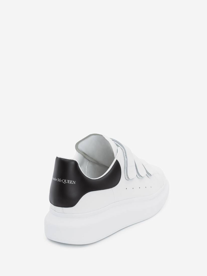 Oversized Triple Strap Sneaker  in White/black - 3